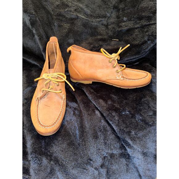 VINTAGE 80's SPERRY TOPSIDER LEATHER ANKLE BOOT BOAT SHOE MOCCASINS 7.5 - Picture 1 of 6
